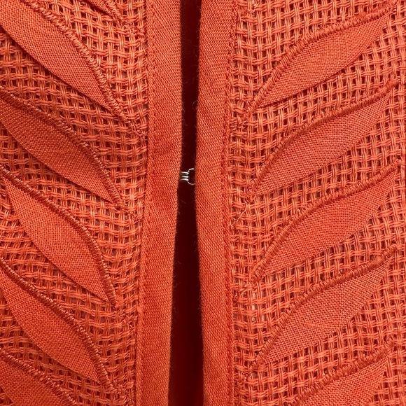Lily & Taylor Couture 100% Linen Tangerine Orange Blazer Women’s Size 18 EUC! - Picture 5 of 14